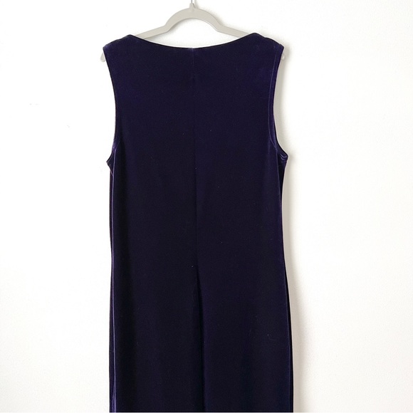Gorgeous velvet velour Deep Purple Moda International Maxi Dress - Picture 4 of 6